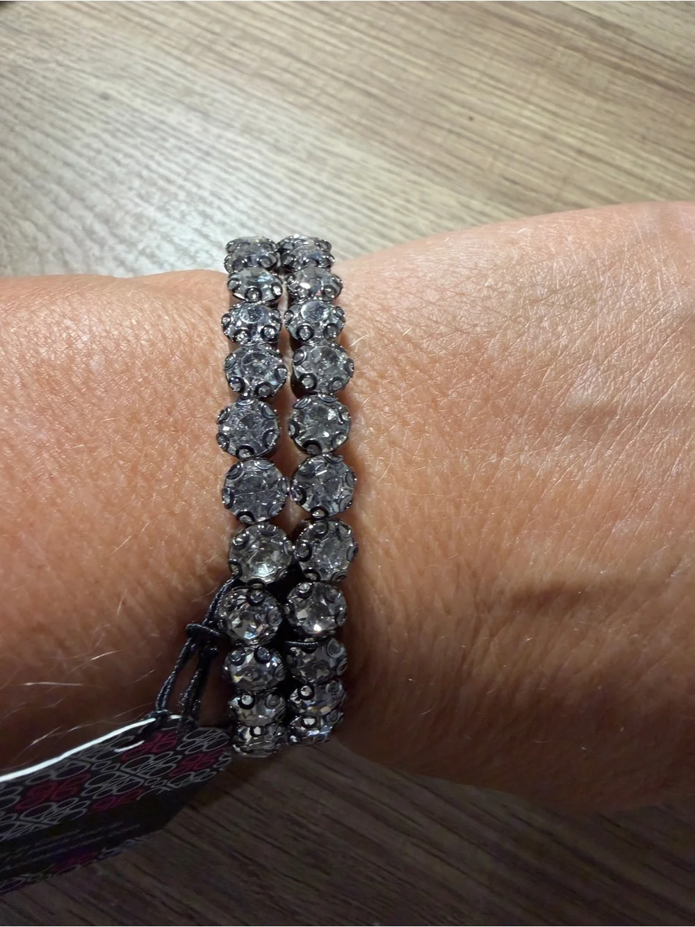 paparazzi Silver-Tone Double Row Crystal Bracelet